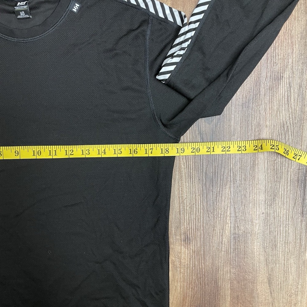 Helly Hansen HH LIFA Stripe Long Sleeve Base Layer Crewneck Shirt Large Black - Picture 5 of 7